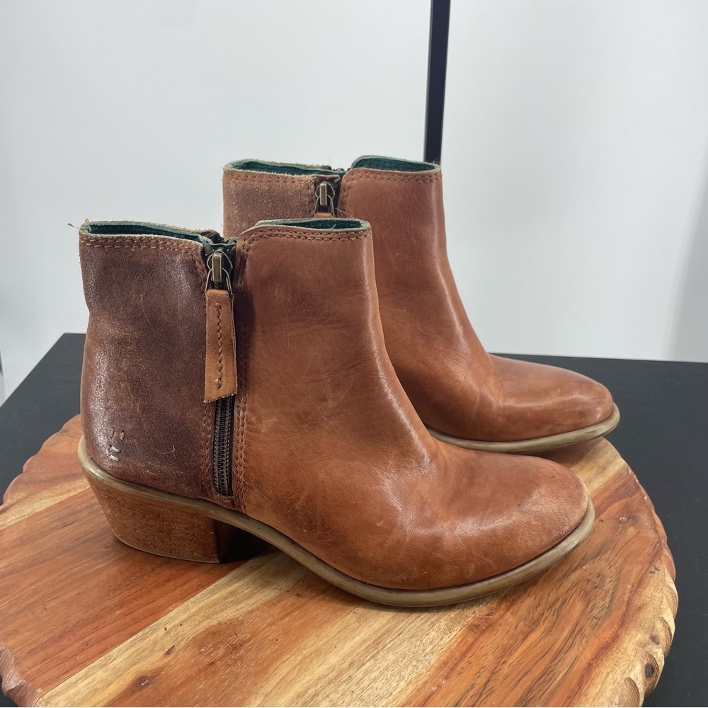 ROAN By Bed Stu Liz Distressed Leather & Suede Double Zip Handmade Ankle Boots 6